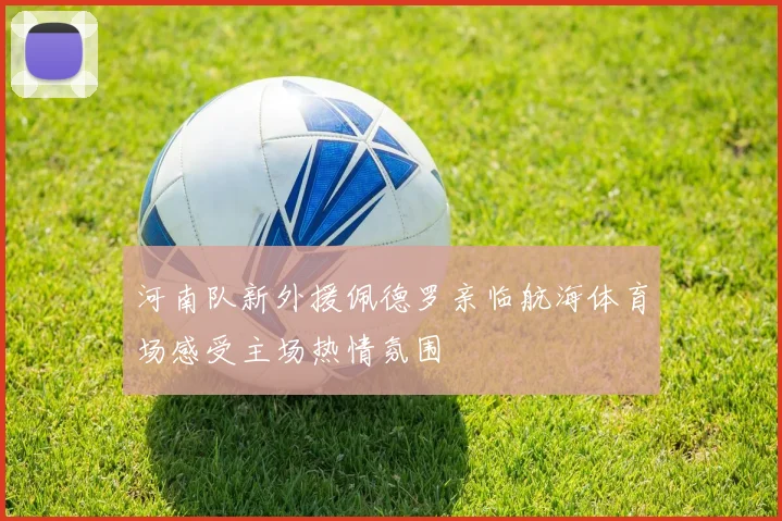 河南队新外援佩德罗亲临航海体育场感受主场热情氛围
